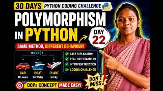 Day 22 Polymorphism in Python | Python OOPs Tutorial in Hindi | 30 Days Python Coding Challenge