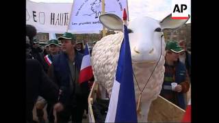 European farmers protest about their financial status during global slowdown