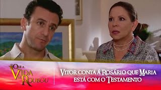 OQAVMR - Vitor conta á Rosário que Maria está com o Testamento e que Alessandro foi procurá-la