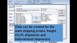 UPS WorldShip - Tab Order Editor