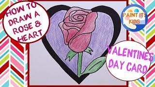 How to Draw a Valentines Card - easy step by step drawing tutorial