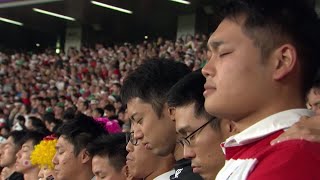 Moment of silence at Tokyo Stadium: Japan v South Africa