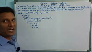 Function with Return Value in JavaScript | Return Statement in Javascript | CLASS-43 | Telugu