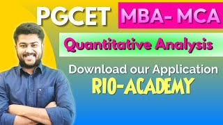 PGCET | MBA | MCA | Quantitative analysis day-1