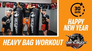 New Years Muay Thai Kickboxing Heavy Bag Workout Compilation