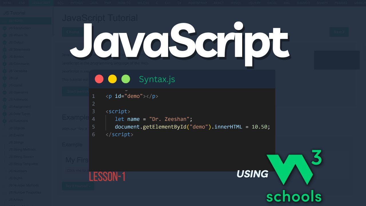 Javascript Coding 101 01 Javascript Introduction Using W3schools