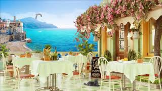 Italian Seaside Cafe Ambience - Coffee Shop Sound, Ocean Wave ASMR for Relaxation and Stress Relief