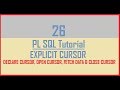 Tutorial 26 : EXPLICIT CURSOR IN PL SQL || DECLARE || OPEN || FETCH DATA || CLOSE