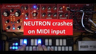 Behringer NEUTRON crashes on MIDI (DIN) input - WHY?