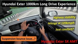 Hyundai Exter Best for Long Drive? Comfort \u0026 Features for trips ? Suspension bounce Stability 🚗