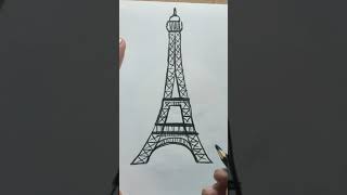 how to draw Eiffel tower # Shorts