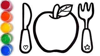 How to draw glitter Cutlery for kids |Как нарисовать блестящие столовые приборы для детей | TOBiART