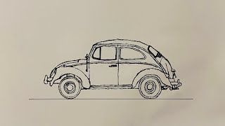 How to draw a Wolkswagen Beetle type I — Part 1