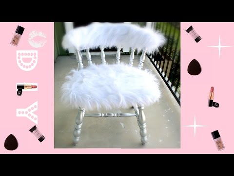How I Diy My Vanity Mirror With Lights Easy Affordable Easiest Diy Ever Faux Fur Vanity Chair