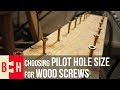 Choosing Pilot Hole Size for Wood Screws