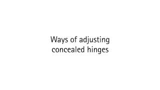 Hettich-Ways of adjusting concealed hinges