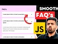 Animated FAQ Section | Mini Project Accordian using Javascript | Web Development Course #48