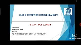 CS3391 STACK TRACE ELEMENT