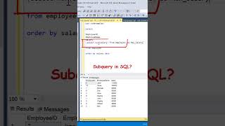 #SQL Subquery Simple Example. #datascience #programming #coding #sqltutorial