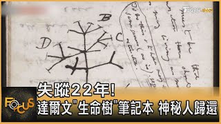 失蹤22年! 達爾文「生命樹」筆記本 神秘人歸還｜方念華｜FOCUS全球新聞 20220406