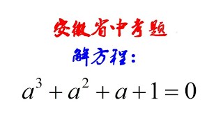 安徽省中考题，解方程a³+a²+a+1=0,学生基本上10秒解题你信吗