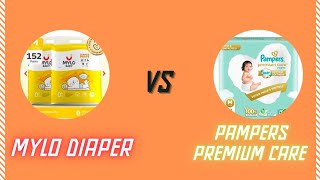 Mylo diaper vs Pampers premium care comparison and water test | मायलो डायपर best affordable diapers