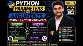 Arguments or Parameters in python function | python full course | Part-78