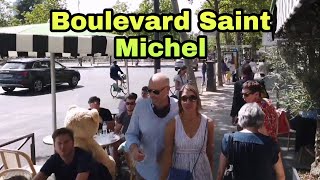 🇫🇷 Walking tour in Paris : Boulevard Saint Michel 🚶