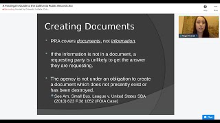 A Paralegal's Guide to the California Public Records Act