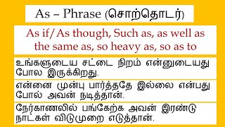 The same as in sentence in Tamil | As if in sentence in Tamil|Such as|Tamil |Spoken English in Tamil