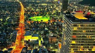 【4K HDR 60fps】JR岐阜駅→ 岐阜シティ・タワー43 無料展望室 夕景、夜景ショット Walk from Gifu Station to Gifu City Tower 2022/6/1