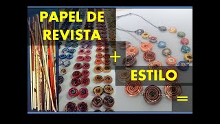 Bijuteria Ecológica - Tutorial de colar com caracóis papel de revista