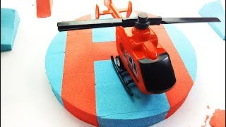 Kinetic Sand Rainbow helicopter Learn Colors with Johny Johny Yes Papa Nursery Rhymes song for kids