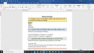 Advanced searching or "Boolean searching" in library databases