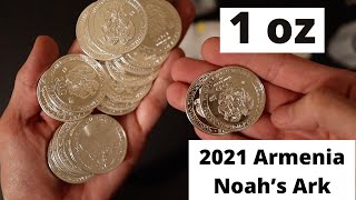 2021 Armenia 1 oz Silver 500 Drams Noah’s Ark 999 Silver Bullion