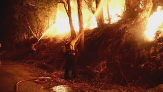 Doce incendios avivados por fuertes vientos mantienen en alerta a California