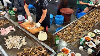 Most Unique BBQ in Korea!! ALL-YOU-CAN-EAT Grilled Pork Intestines - Korean Street Food