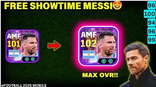 Free Showtime 🎁✨ | 102 MESSI SHOWTIME TRAINING 👌💯 | Messi Efootball 25 | Efootball 2025 Mobile