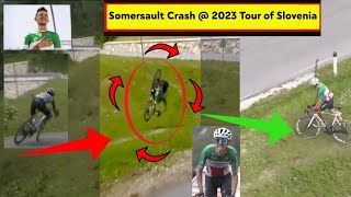 #SomersaultCrash | 2023 Tour of Slovenia | Filippo Zana CRASH!