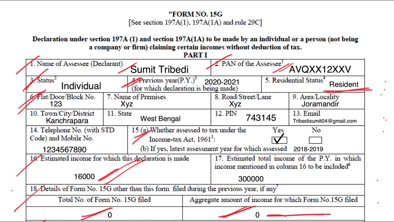 How To Fill Form 15G? | কিভাবে 15G ফর্ম পূরণ করবেন? [Bangla] - YouTube