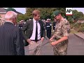 Prince Harry meets new recruits at Royal Marines Commando Training Centre for first time in his role