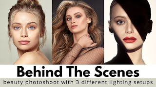 3 looks, 3 BEAUTY photography LIGHTING setups // Studio beauty photoshoot BEHIND THE SCENES