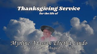 Thanksgiving service for the life of Myrline Lindo