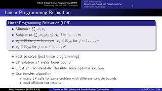 SLOPPY '24: Tutorial 4 on MIP solving and pseudo-Boolean solving/optimization (Jakob Nordström)
