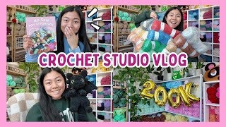 Crochet Studio Vlog 🧶 buying EVERY color of this yarn, seeing my book, hitting 200K, \u0026 more!