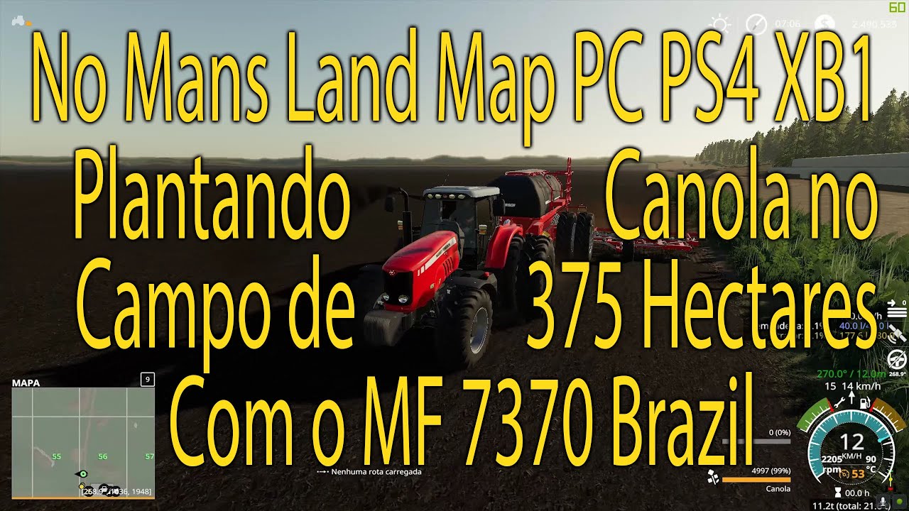 FS19 No Mans Land Map PC PS4 XB1 #7 Plantando Canola No Campo De 375 ...