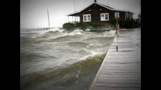 Calm Before the Storm -The northern edge of Sandy caressing the  Bellport Village Dock