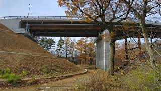 晩秋の五代目雪割橋・新旧橋梁の対比/福島県西白河郡西郷村