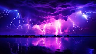 ⚡ Powerful Thunderstorm at Night | Terrible Rainstorm \u0026 Intense Thunder Sounds, Lightning Ambience