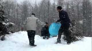 Datta, Kamanna, Satrajit, and Sreedar in the snow